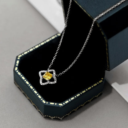 [Vivid Aurora]Exquisite Flower Shape Princess Cut Necklace