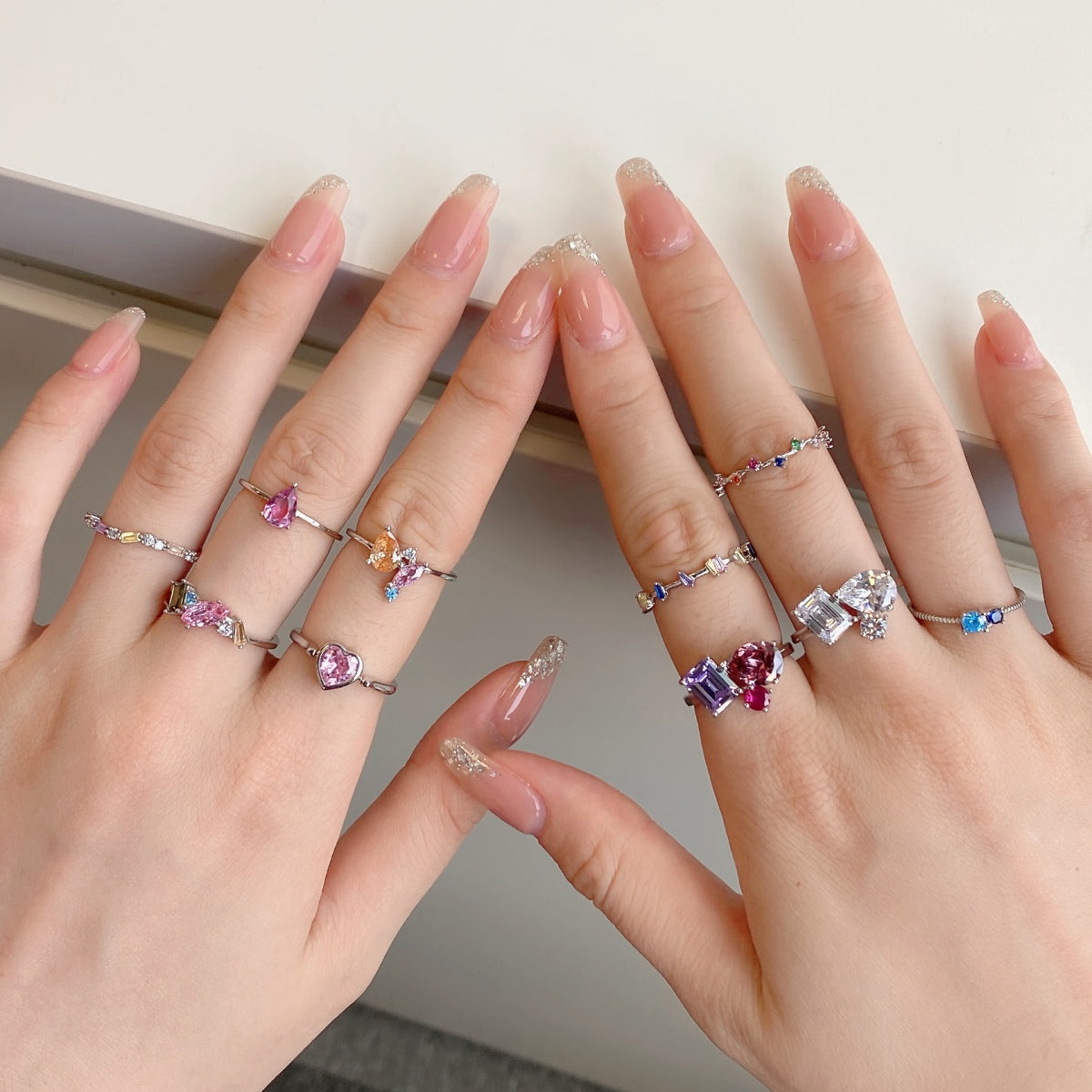 [Vivid Aurora]Radiant Colorful Multi Cut Daily Ring