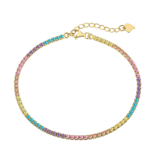 [Vivid Aurora]Dazzling Colorful Round Cut Daily Bracelet