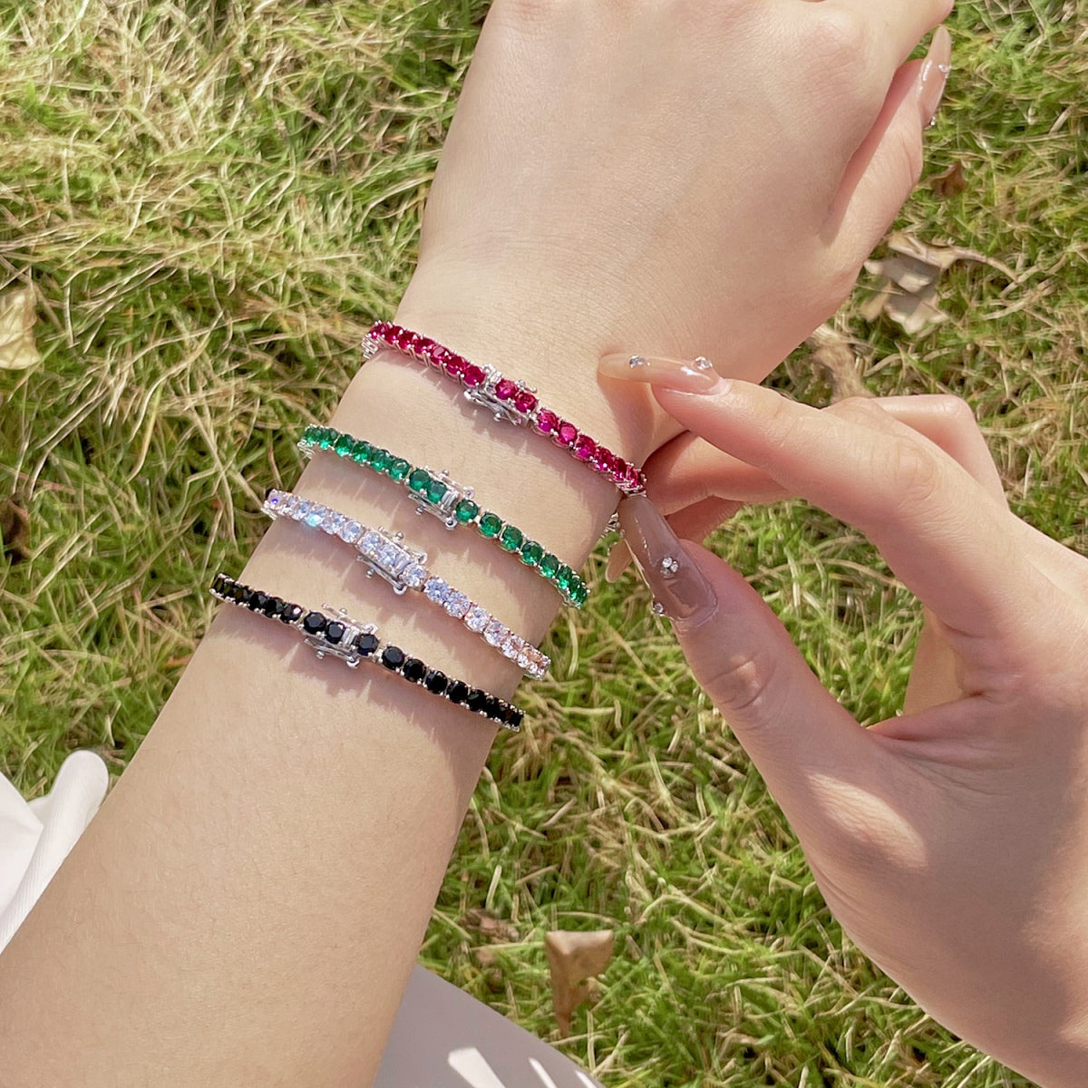 [Vivid Aurora]Radiant Colorful Round Cut Party Bracelet